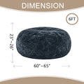 Large Fluffy Shiny Faux Fur Bean Bag Cover Round Lazy Sofa Cover Soft Plush Beanbag Chair Cover For Bedroom Living Room