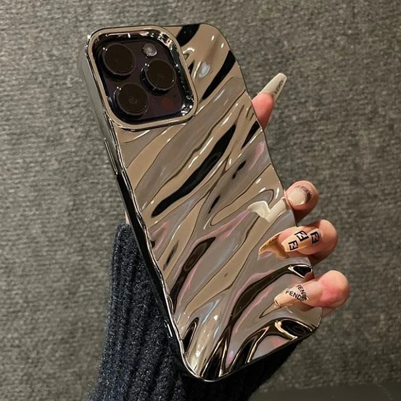 Soft Water Ripple Pattern Phone Case For iPhone 11 12 13 14 15 16 17 18 Pro Max X Xs Max XR 7 8 Plus Air Bumper Cases Cover