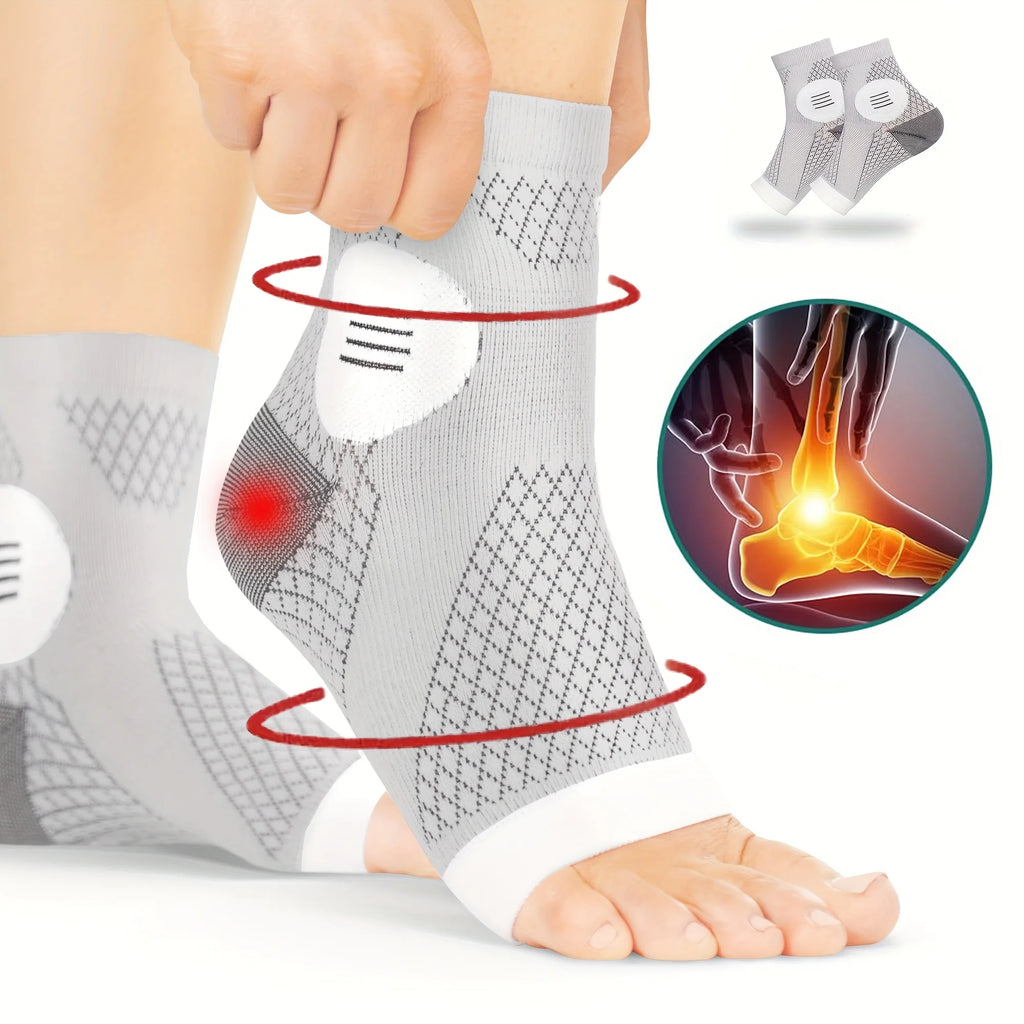 1Pair Compression Socks,Compression Foot Sleeves with Arch And Support,Open-Toe Design Neuropathy Socks