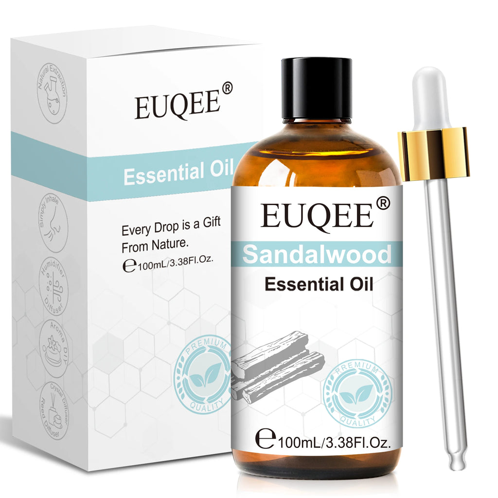 EUQEE 100ml Aroma Essential Oil For Diffuser Aromatherapy-Vanilla Lavender Eucalyptus Sandalwood Citronella Rose Essential Oils