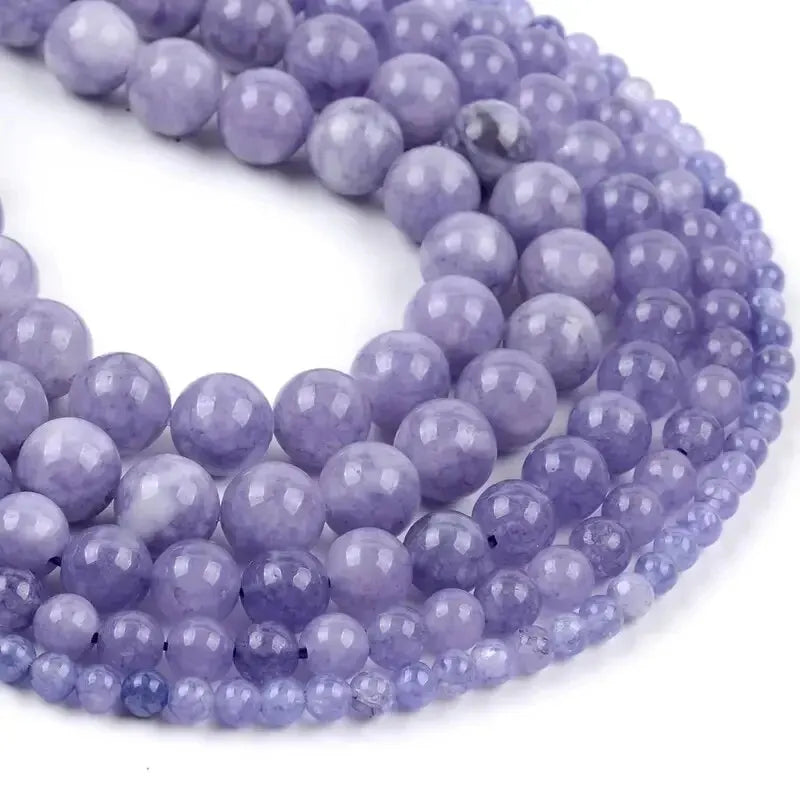 Natural Angelite Stone Loose Beads For Jewelry Making Diy Bracelets Necklace 15" Cord Not Included 6mm 8mm 10mm