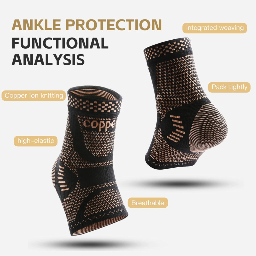 Copper Ankle Brace,Infused Ankle Support Compression Sleeve for Men Women,for Foot Pain,Sprained Ankle,Recovery,sports