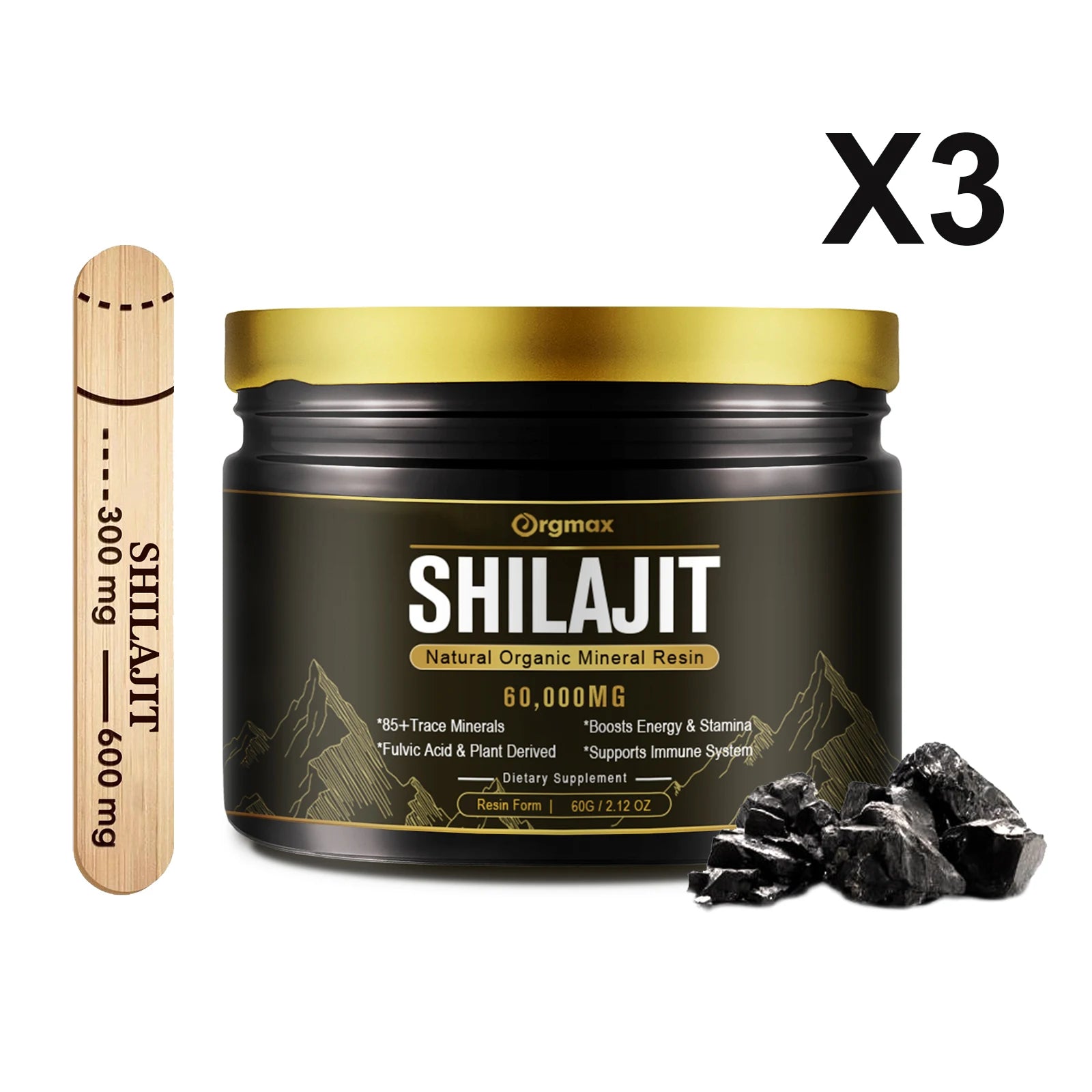 Himalaya Shilajit Resin Original High in Trace Minerals& Fulvic Acid for Energy, Muscle Strength & Immunity, Endurance for Adult