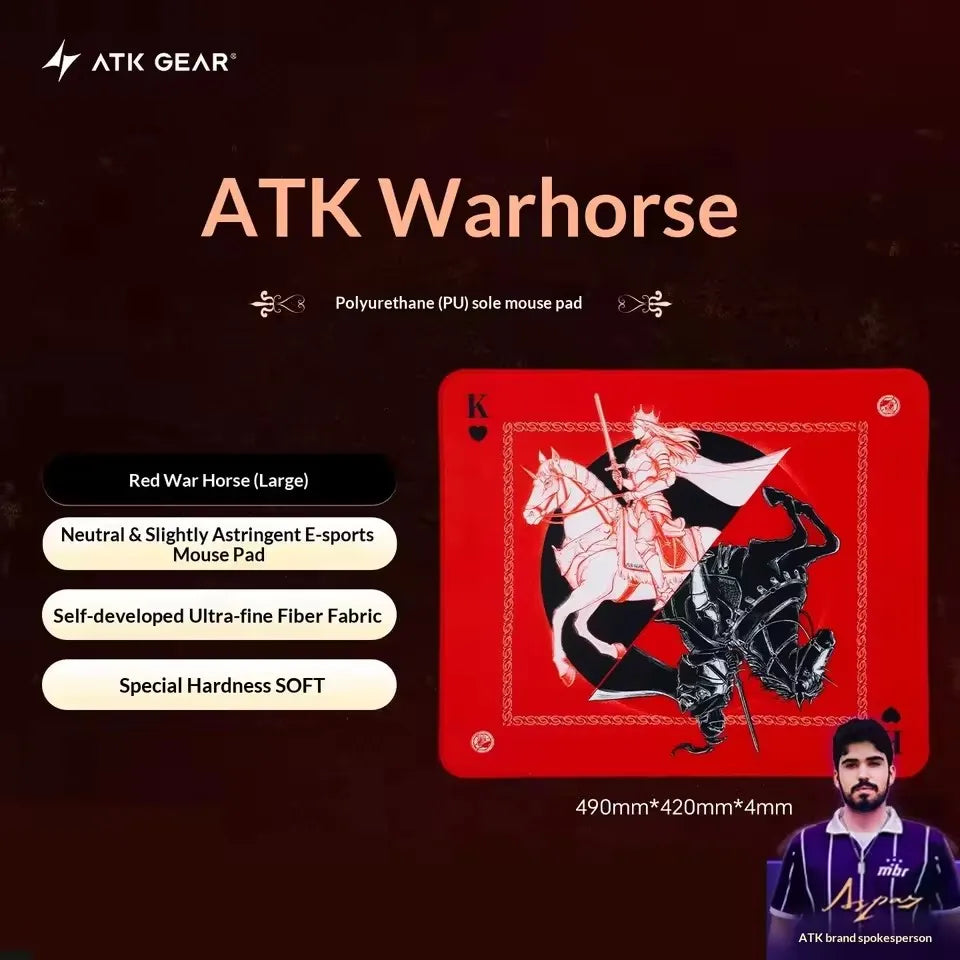 ATK Warhorse Esports Mouse Pad Original Illustration Ultra Fine Fiber Cloth 490x420mm Large Size For FPS Valorant Delta Force Ga