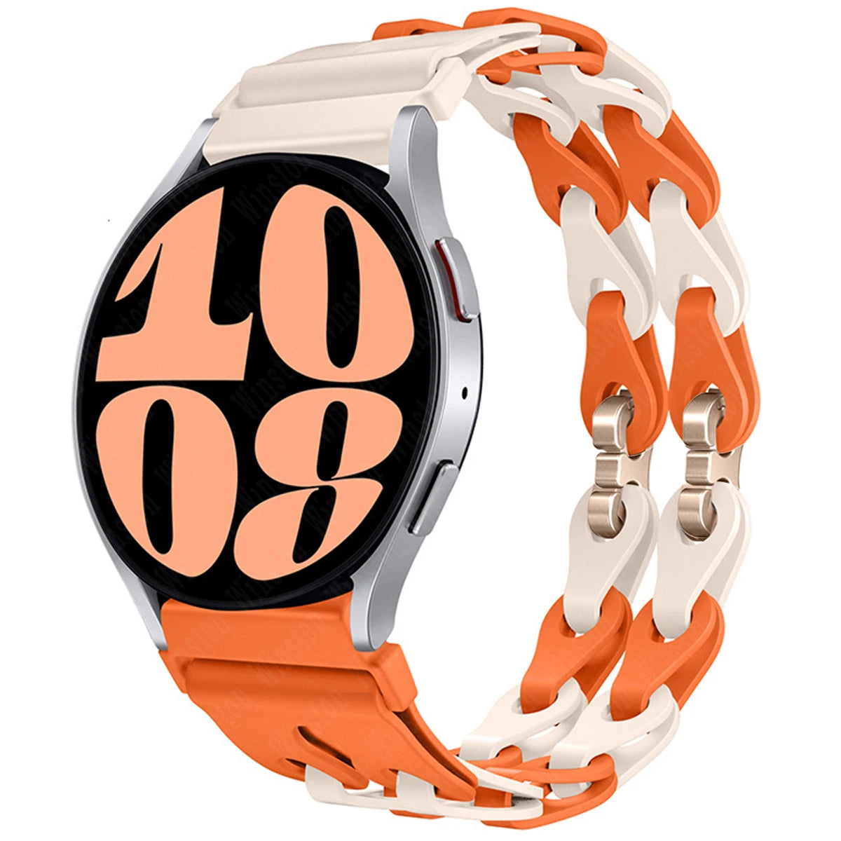 22mm 20mm Chain Strap for Samsung Galaxy Watch 7 6 5 4 6Classic Silicone Band for Huawei GT4 3Pro for Amazfit GTR 4/GTS Bracelet