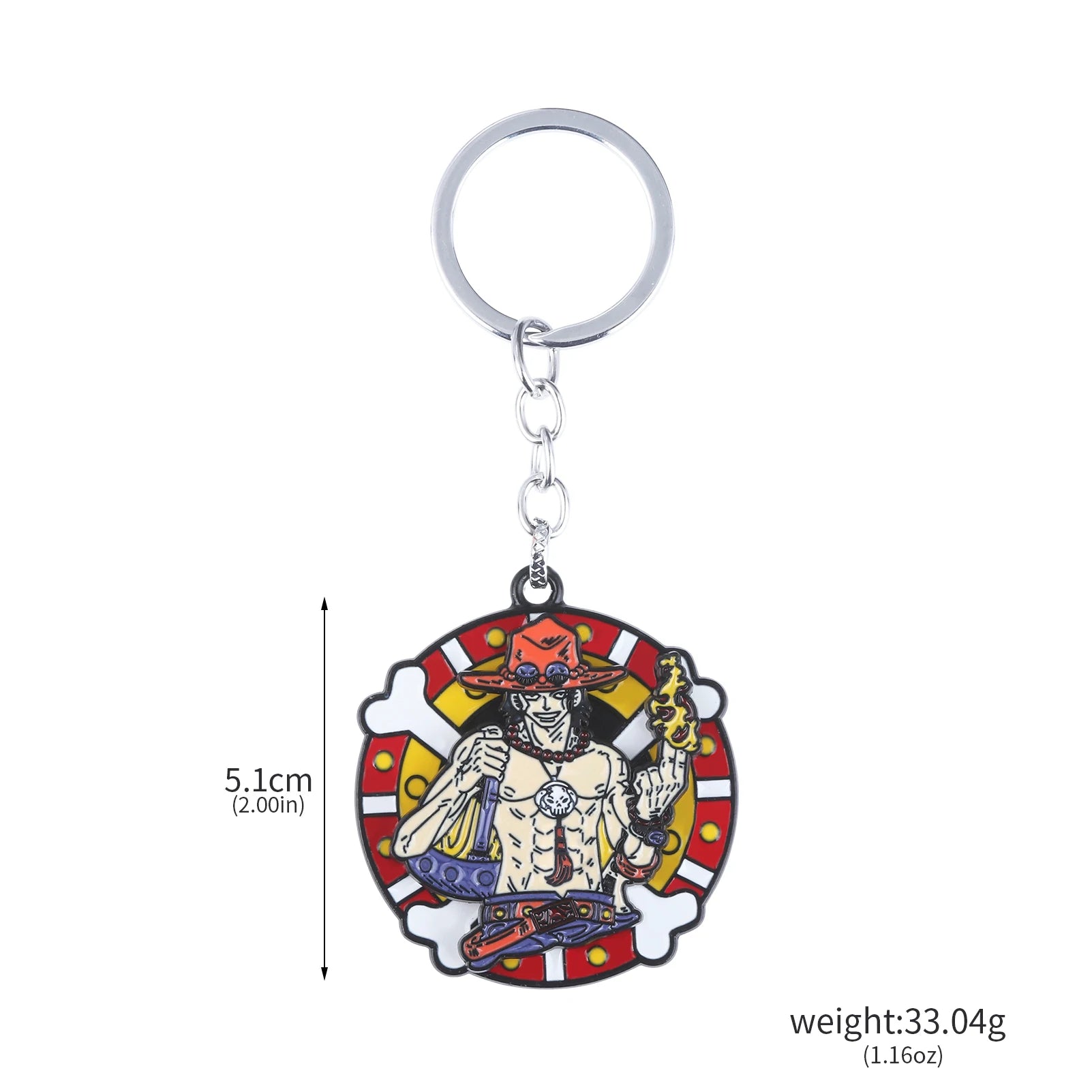 One Piece Luffy Straw Hat Keychain Rotatable Zoro Skull Metal Pendant Role-Playing Decorative Accessories Fan Jewelry Gift
