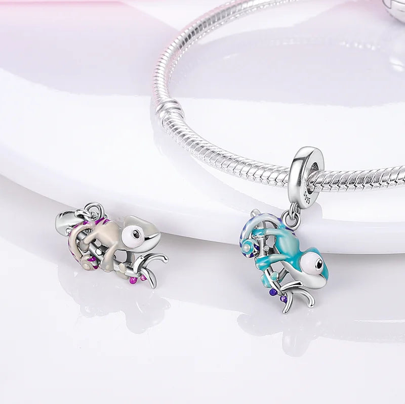S925 Silver Plated Devil's Eye Guardian Palm Safety Chain Charms Pendants Fit Original Bracelets Fine DIY Birthday Jewelry Gifts
