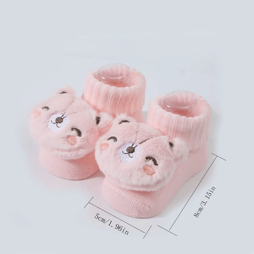 Baby Socks Spring and Autumn Soft Cotton Newborn Baby Socks in The Tube Cartoon 3D Doll Infant Boys Girls Socks 0-6 Months