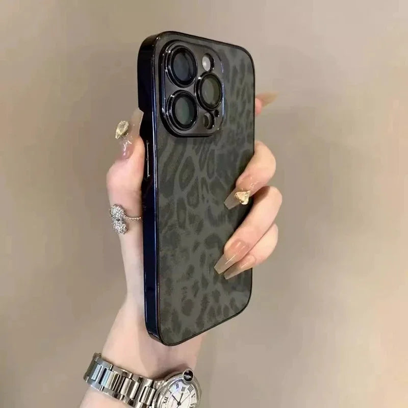 Luxury Leopard Print Phone Case For iPhone 11 12 13 14 15 16 17 18 Pro Max Plus Air Shockproof Bumber Cases Cover