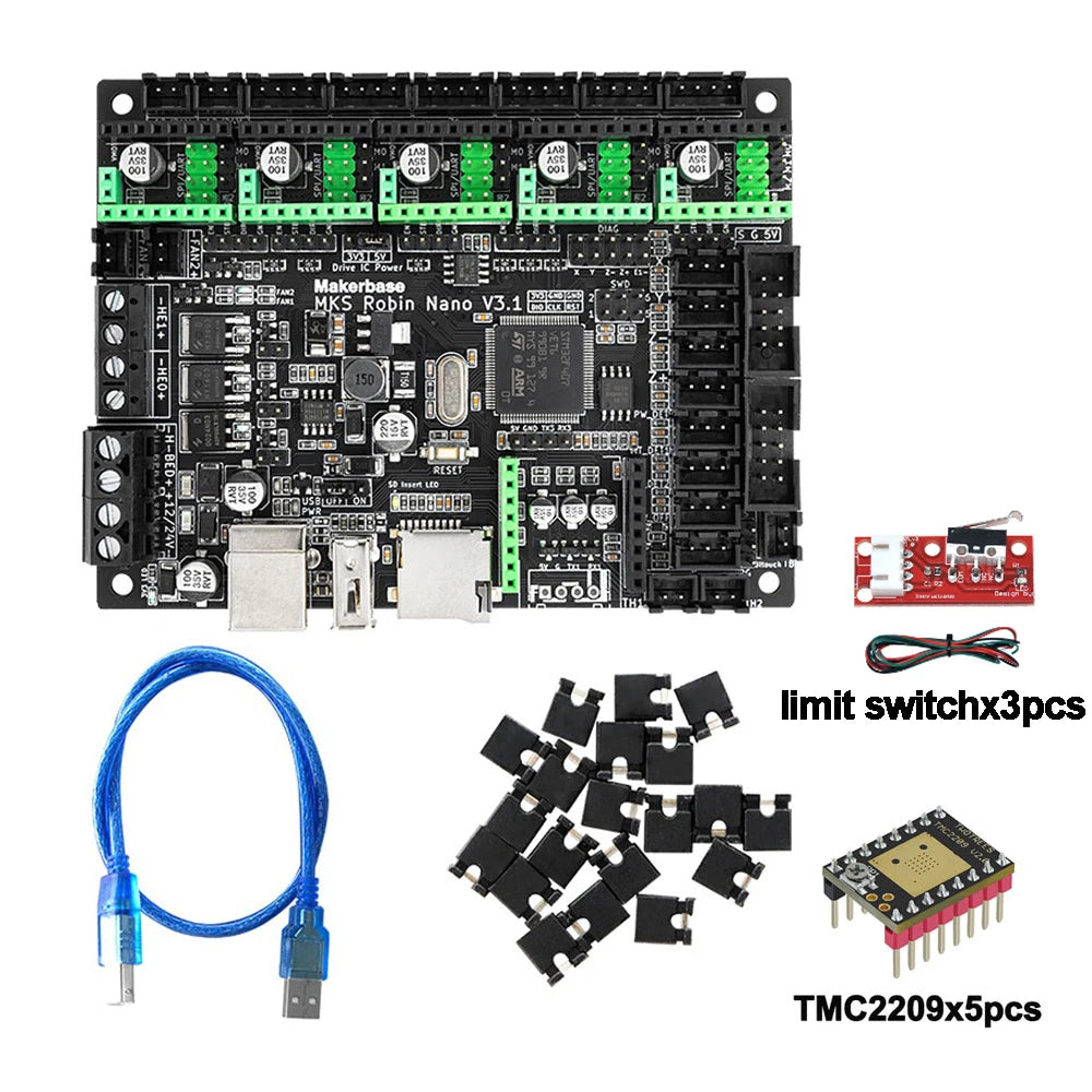 Makerbase MKS Robin Nano V3.1 Control Board 3D Printer Motherboard TS35 TFT Touch Screen/WIFI Module Suitable for A4988 TMC2209