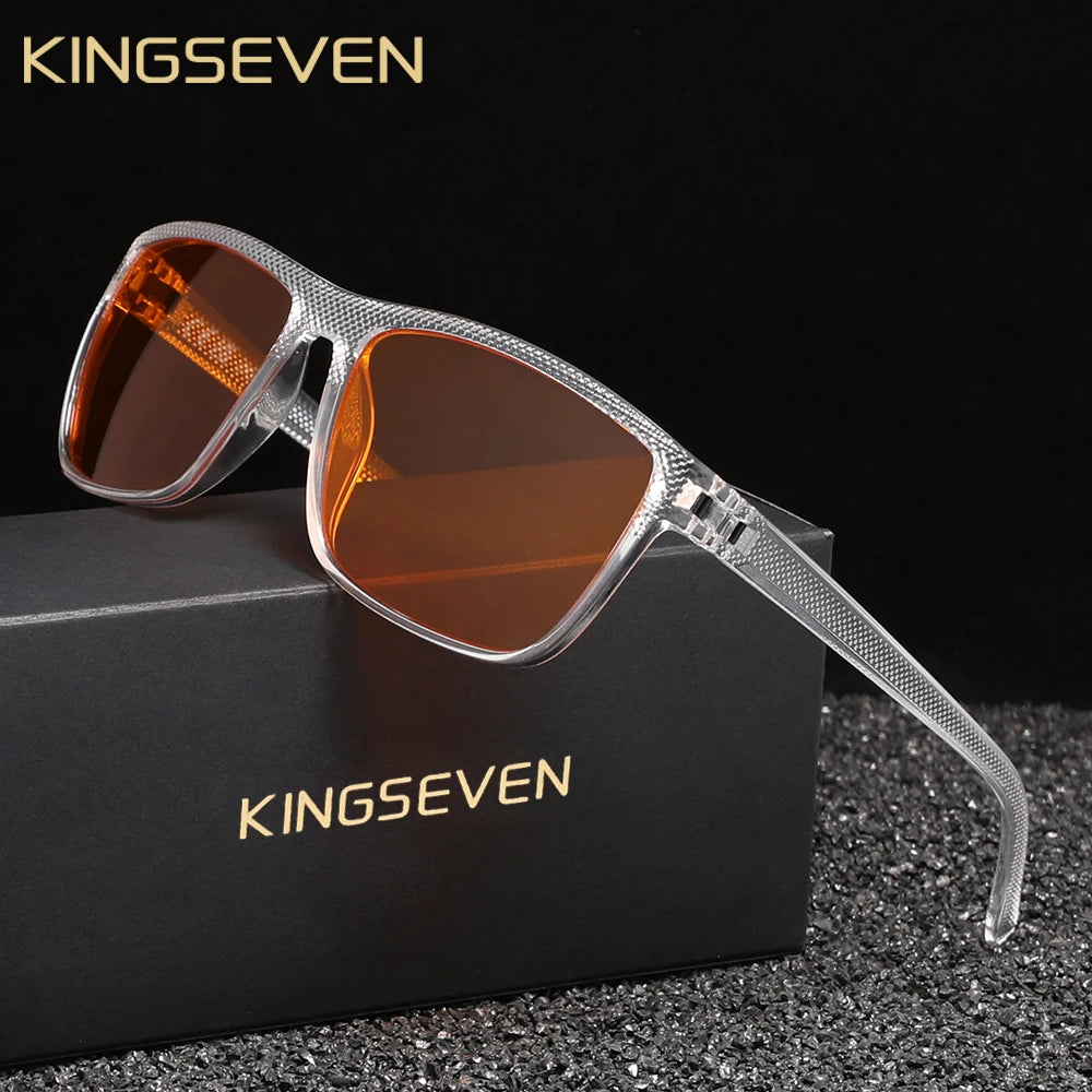 KINGSEVEN 99% Anti-Blue Ray Glasses Transparent Lens Eyeglasses Men Women Computer High Multiple Blue Light Blocking Eyewear