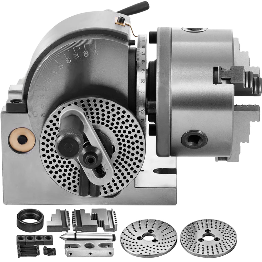 SucceBuy Dividing Head 5Inch 3 Jaw Precision Semi Universal Dividing Head for Milling Machine Rotary Table Tailstock Milling Set
