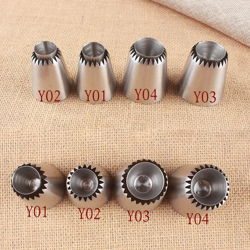 1-4pcs Sulta Ne Ring Cookies Mold Sultan Tube Icing Piping Nozzles For Decrating Cake Big Size Russian Pastry Tips Dessert Decor