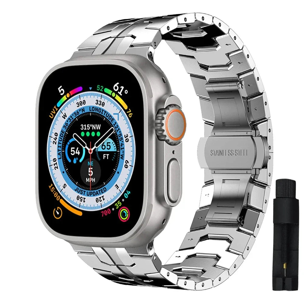 Ultra 2 Titanium Color Strap For Apple Watch 49mm 45 44mm 42 46mm Luxury Metal Band iWatch SE 38 40 41mm Stainless Steel Bracele