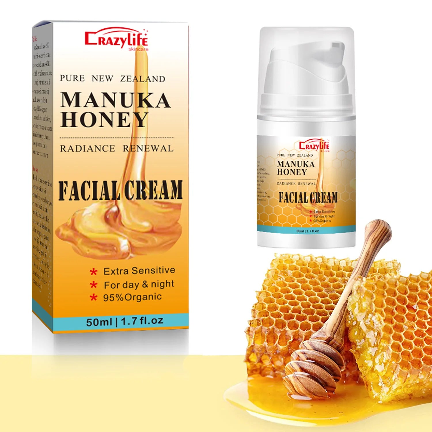 50ml NewZealand Bee Venom Honey Facial Cream Firming Lifting Skin Treatment Facial Cream Night Cream Anti Aging Wrinkles