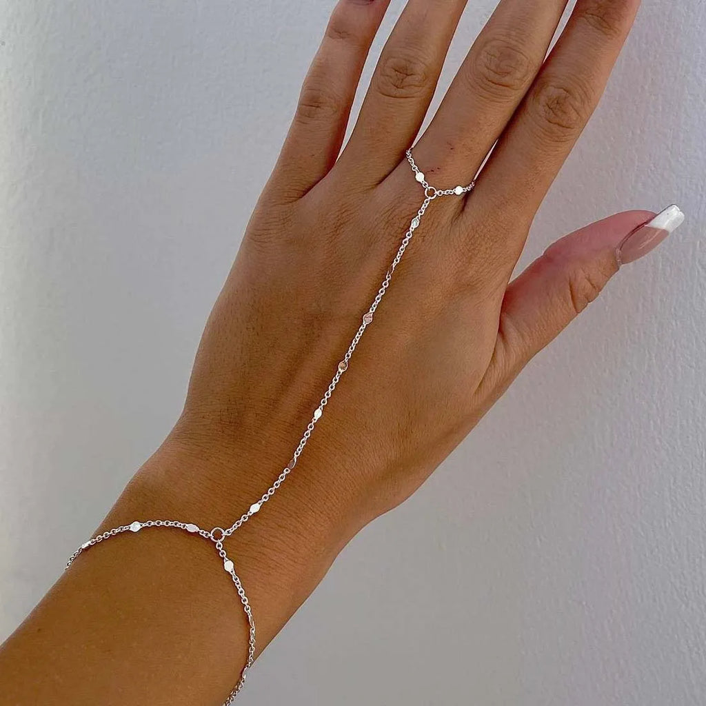 2025 Summer New Rhinestone Flower Bracelet Geometric Crystal Metal Bracelet for Women Beach Party Jewelry Accessories