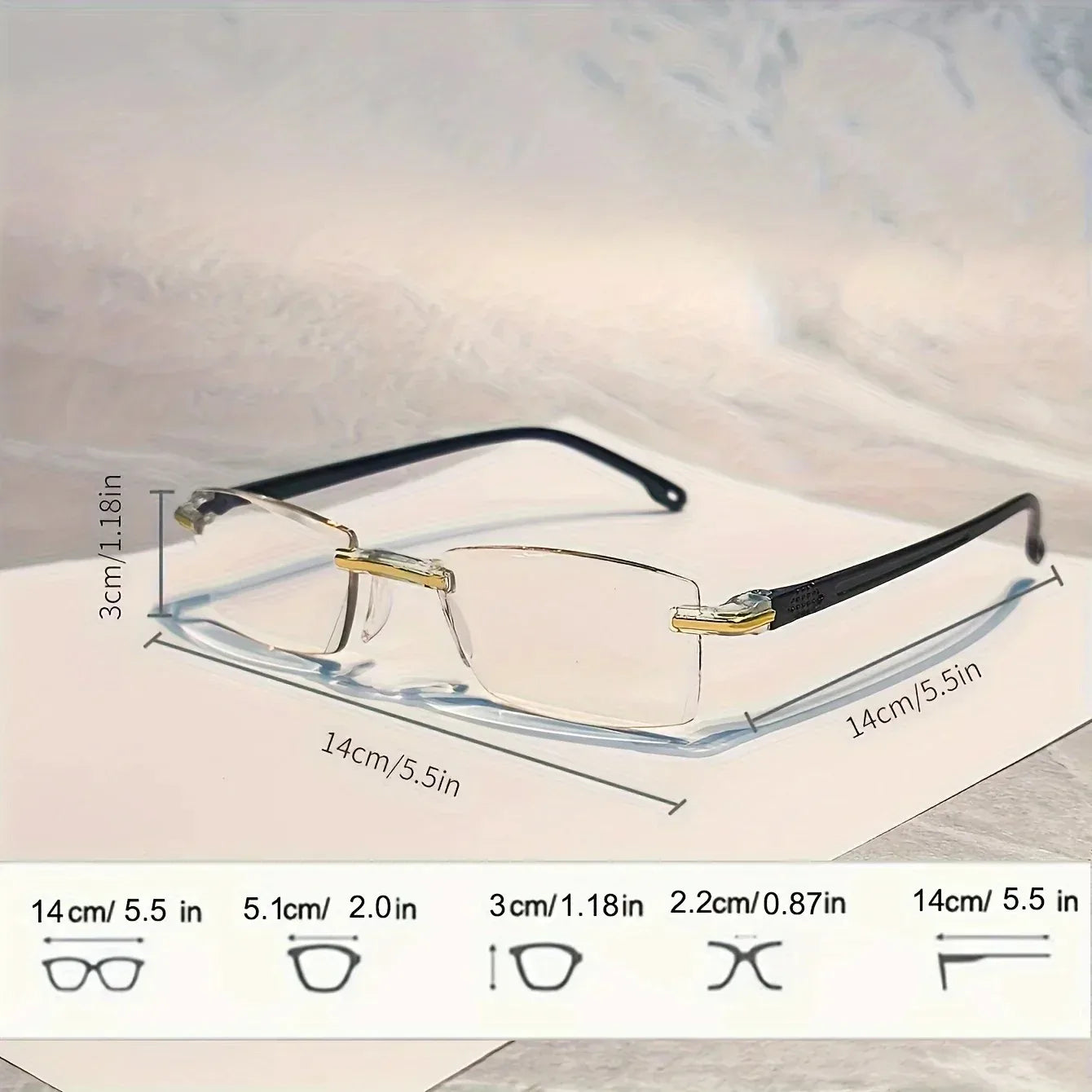 Viewring 2026 Retro Reading Glasses for Men Women Anti-blue Presbyopic Eyewear Frameless Trimming +1.0 To +4.0
