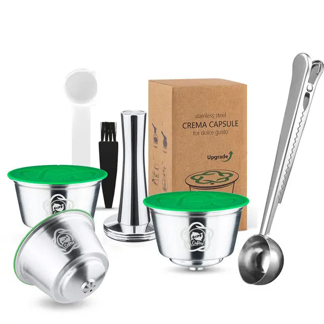 Reusable coffee capsules for Dolce Gusto refillable capsule espresso filter stainless steel filter box iCafilas