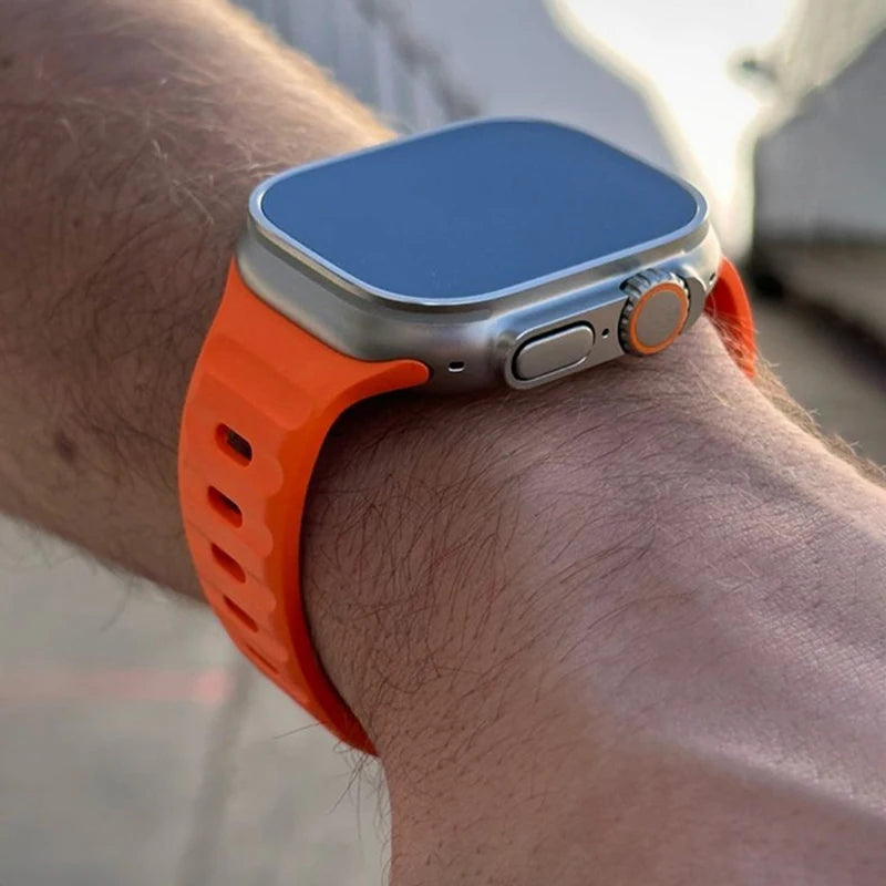 Silicone Strap For Apple Watch ultra2 Band 44mm 49mm 45mm 41-46-42mm 40mm sport correa bracelet iwatch Series 10 7 6 se 3 8 9 11