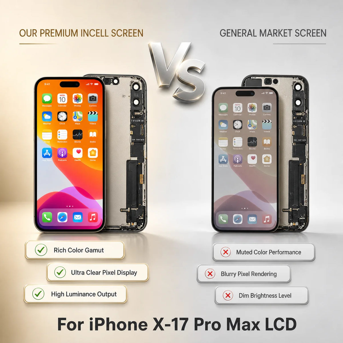 Incell For iPhone X XR XS XS Screen 11 12 13 Mini LCD For iPhone 14 Pantalla 15 Pro 16 Plus 17 Pro Max Display Replacement Parts
