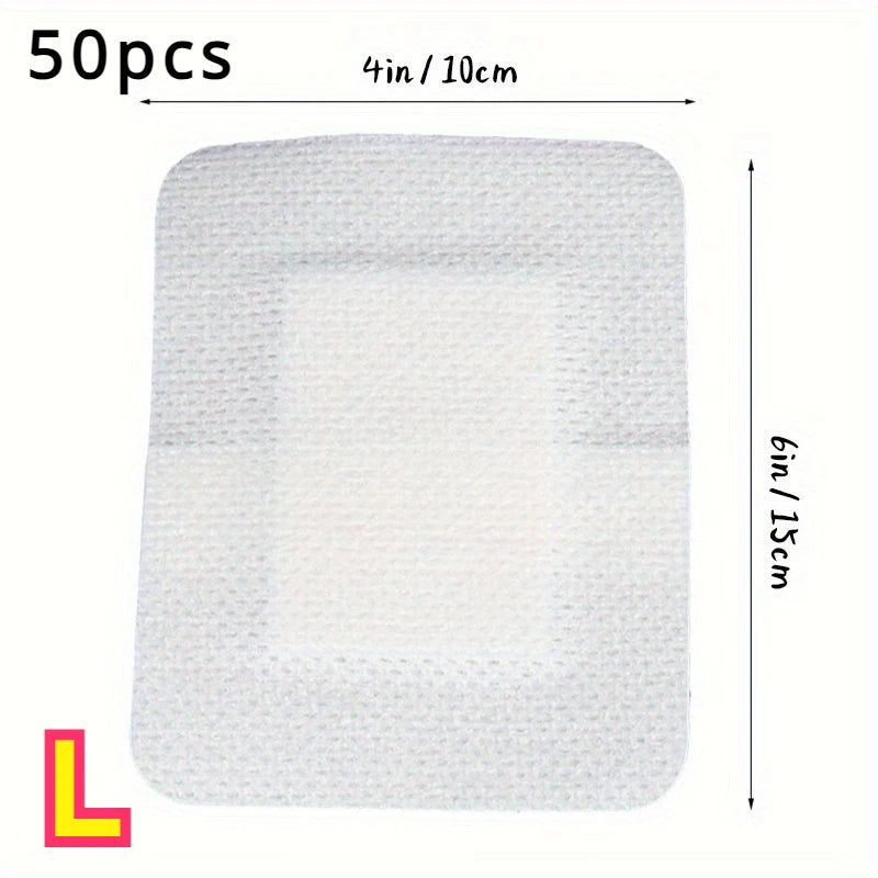 50PCS Non-Woven Medical Adhesive Bandages, Easy Tear Wound Dressing, Individually Wrapped Protection Equipment for First Aid Kit