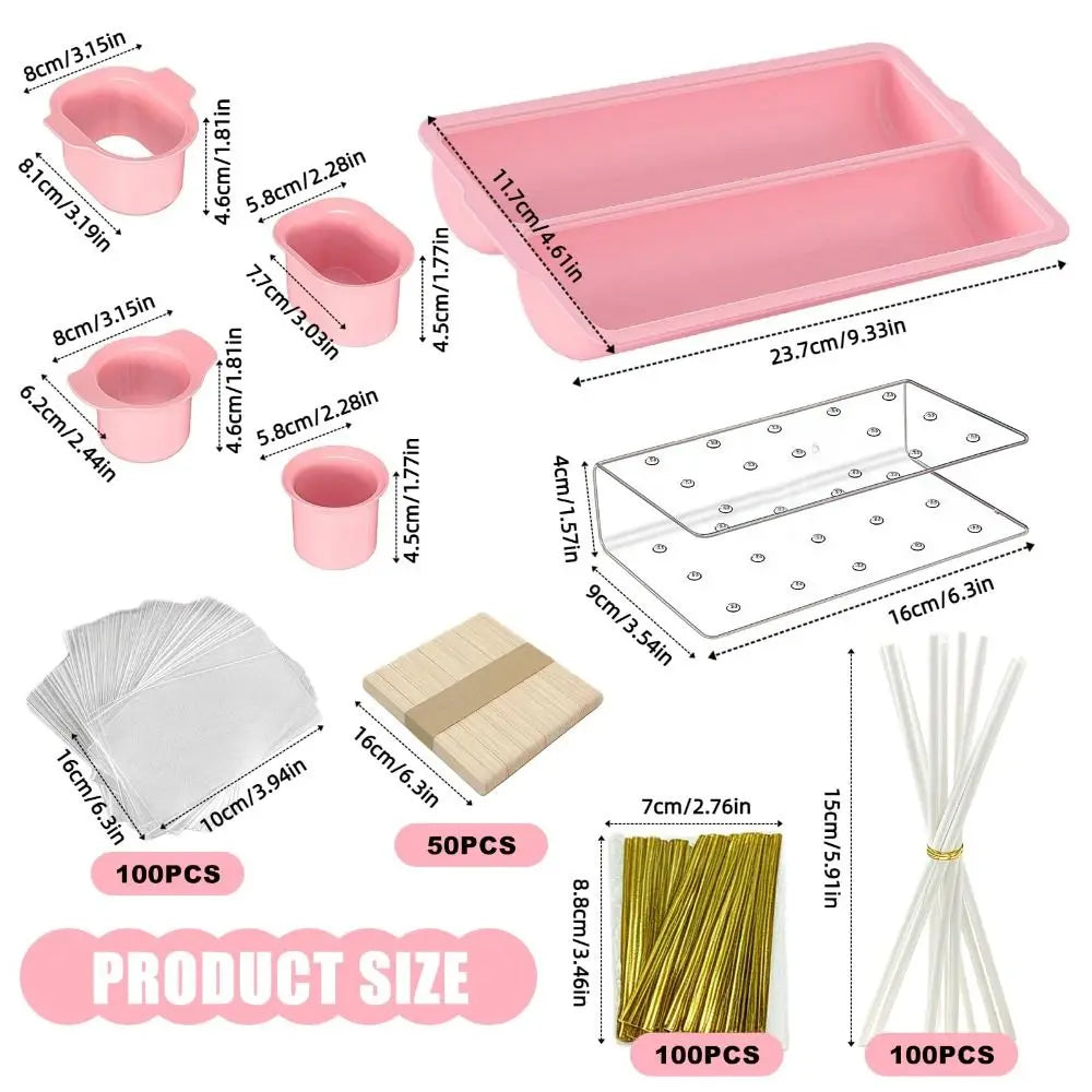 Double Row Tray Cake Pop Mold Set Reusable with Acrylic Stand Cake Pop Cutter DIY Non-Stick Lollipop Mold Party Desserts