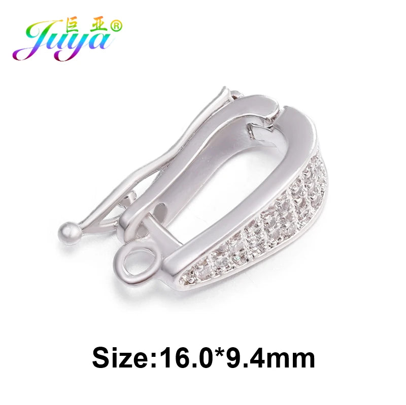 Juya 18K Gold Plated Decorative Fasteners Connector Locks Pearls Clasps Accessories For DIY Needlework Beads Jewelry Making