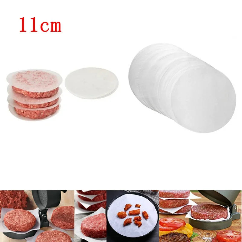 100/500Pcs 11cm Hamburger Patty Paper, Wax Papers To Separate Frozen Pressed Patties for Burger Patty Paper