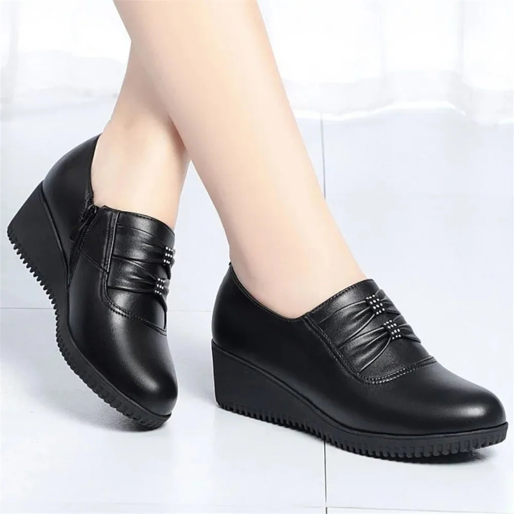 Women Casual European Design High Quality Spring Lace Up Shoes Lady Cool Comfort Black Stylish Heel Boots Botas Femininas G745