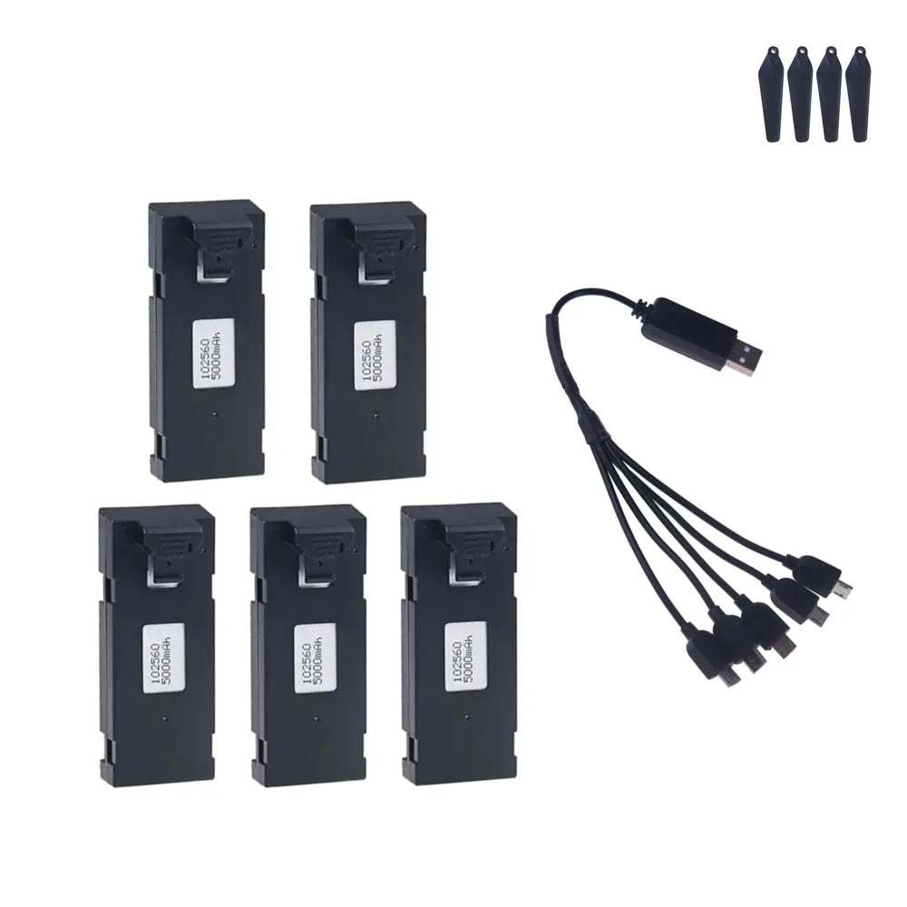 Upgrade 3.7V Drone Battery Accessory 5000mAh For E88 E88 PRO E99 PRO E525PRO Mini Uav Drone Battery 4K Drone Spare Parts Battery