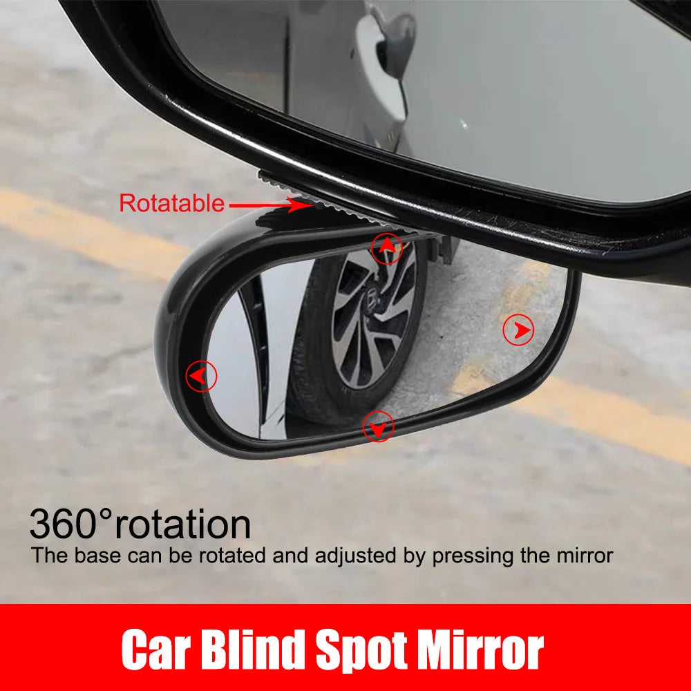 Universal Car Accessories Car Mirror Auxiliary Rear View Mirror Wide Angle Side Rear Mirrors Reverse Blind Spot 360° Adjustable
