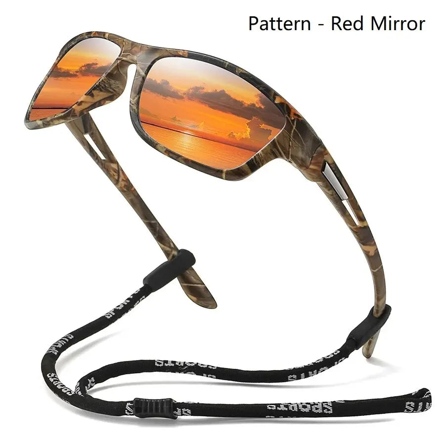 Fashion Camouflage Pattern Sports Sun Glasses With Chain Men Women Cycling Climbing Skiing Sunglasses Driving Eyewear