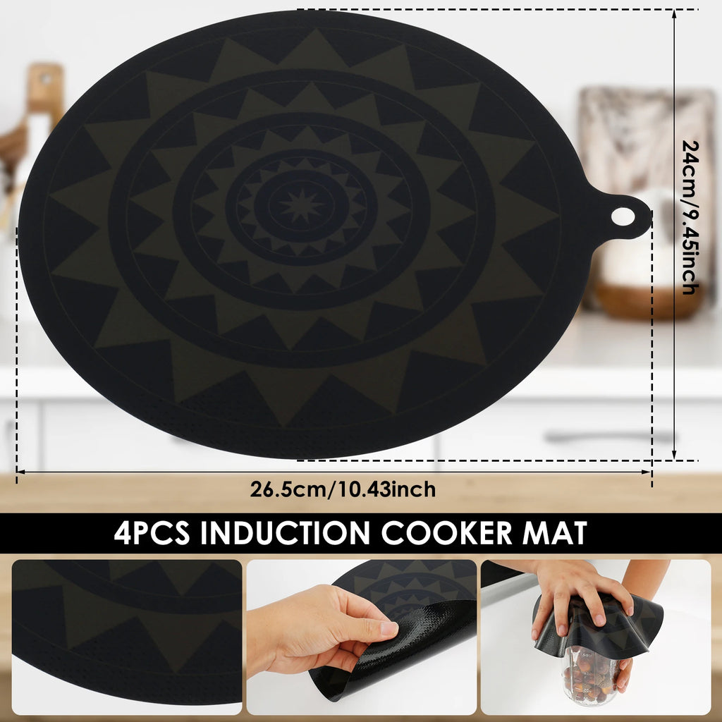 2/4Pcs Induction Hob Protector Mat Induction Cooker Gasket Induction Cooktop Protector Table Placemat Pot Mat Plate Protector