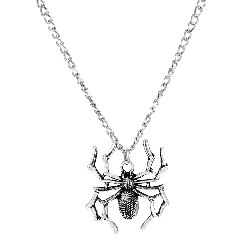 Punk Spider Necklace for Women Men Vintage Simulated Insect Charm Street Style Choker Necklace DIY Jewelry Party Gifts 2023