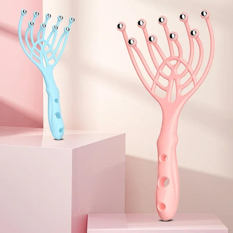 9 Claw Head Massager Scalp Relaxation Roller Ball Soul Extractor Hair Comb Stress Relief