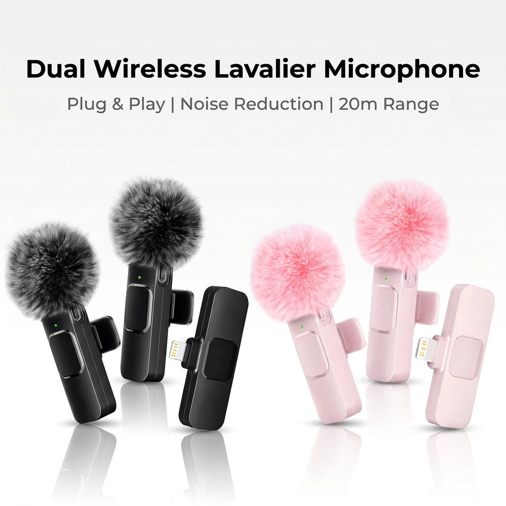 Wireless Lapel Microphone, Lightning Connector, mini Clip Microphone, Suitable for Live Streaming, Vlogs, Interviews.