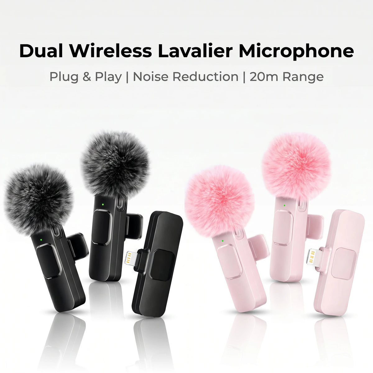 Wireless Lapel Microphone, Lightning Connector, mini Clip Microphone, Suitable for Live Streaming, Vlogs, Interviews.