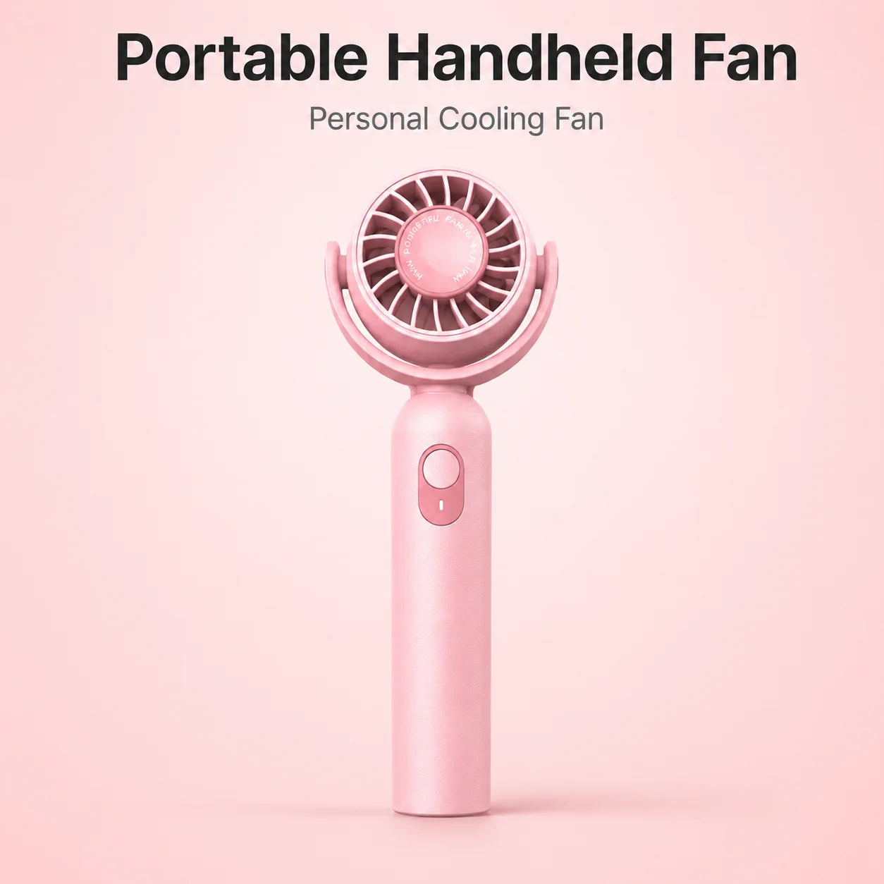 Portable Handheld Fan, Foldable Turbo Mini Fan with Strong Wind, Ultra Quiet Personal Cooling for Travel Office Outdoor, Cherry Blossom Pink
