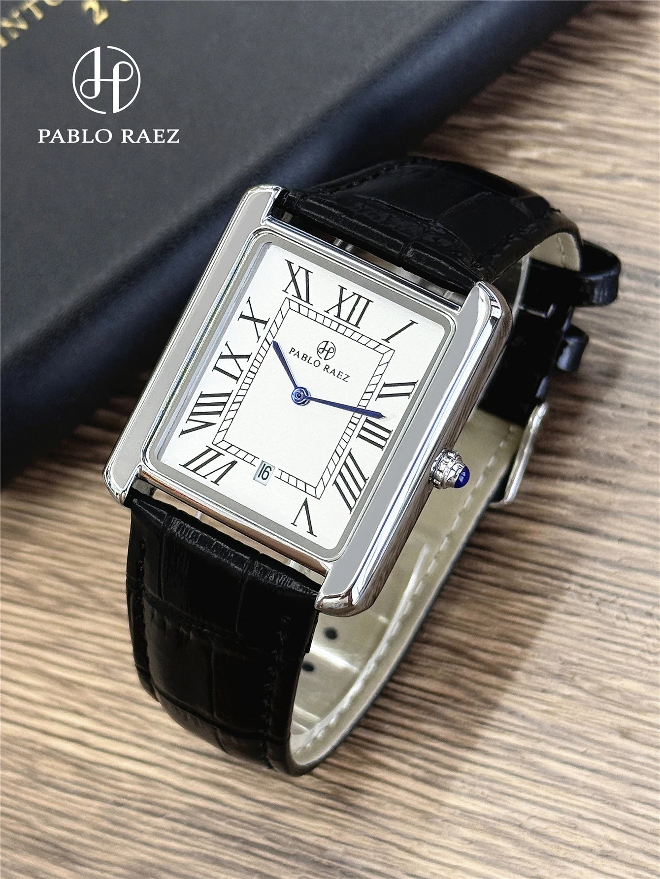Men Watch Business Retro Classic Calendar Luxury Leather Waterproof Male Fashion Quartz Clock Watches with Box and Spare Battery