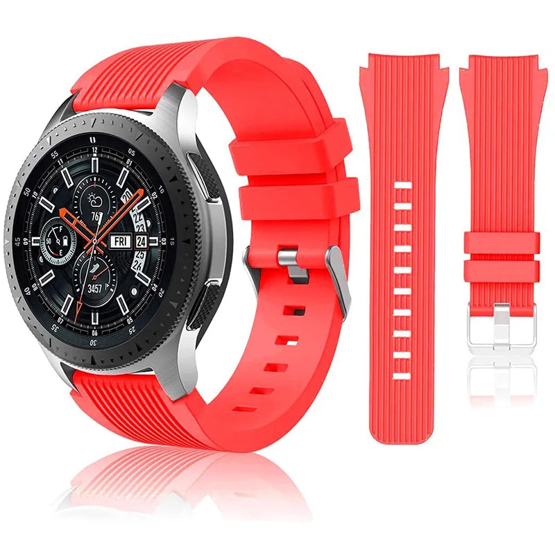 20mm 22mm Silicone Watch Strap Compatible for Samsung 46mm/Galaxy Watch3 45mm/Gear S3 Frontier, Sports Watch Band for Huawei
