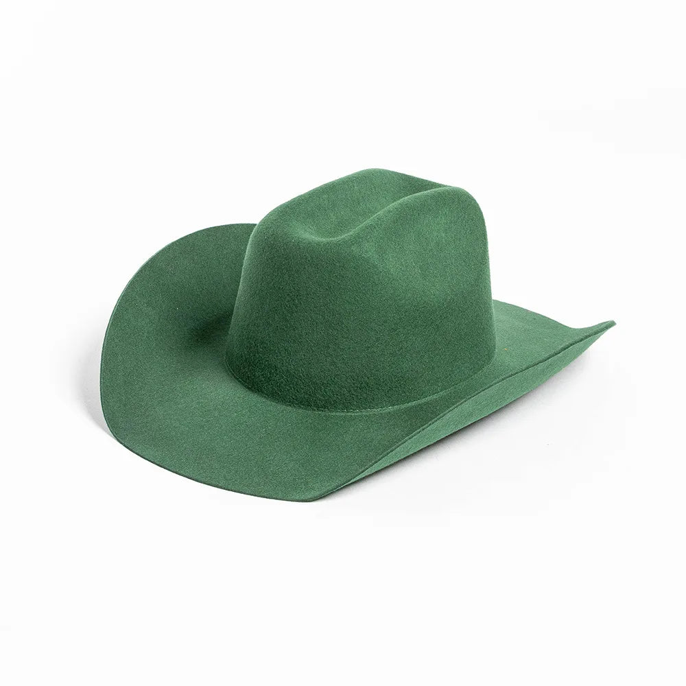 100% Wool Western Cowboy Hat Women Men Autumn Winter Casual Felt Cowgirl Hat Outdoor Sunshade Warm Concave Shape Fedoras Top Hat