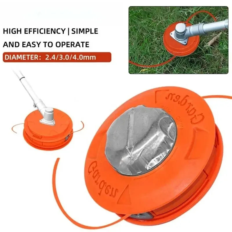 Universal M10 Bump Spool Aluminum Grass String Trimmer Head with 2 Lines Cutter Head for Brush Cutter Lawn Garden Tools