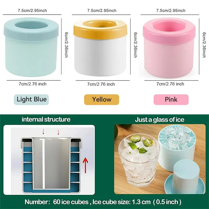 Silicone Ice Cube Mold Round Ice Bucket Summer Homemade DIY Refrigerator Freeze Ice Maker Creative Ice Cube Mold Barware Tools