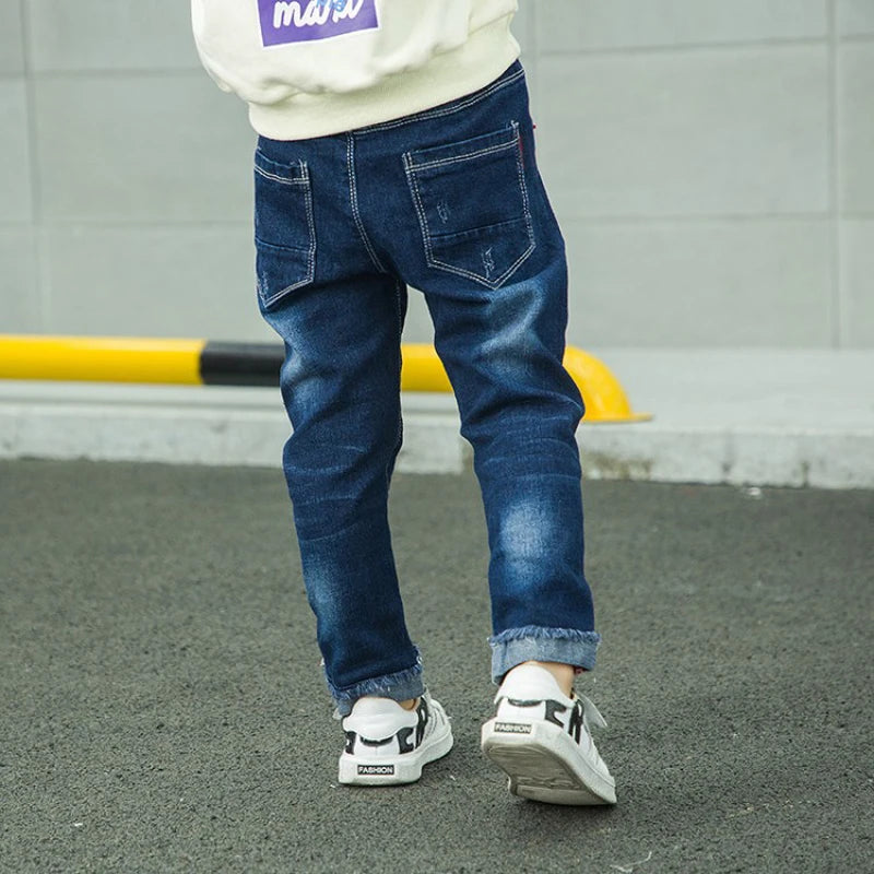 IENENS Kids Boys Jeans Baby Clothes Classic Pants Children Denim Clothing Infant Boy Casual Bowboy Bottoms Trousers  4-11 Years