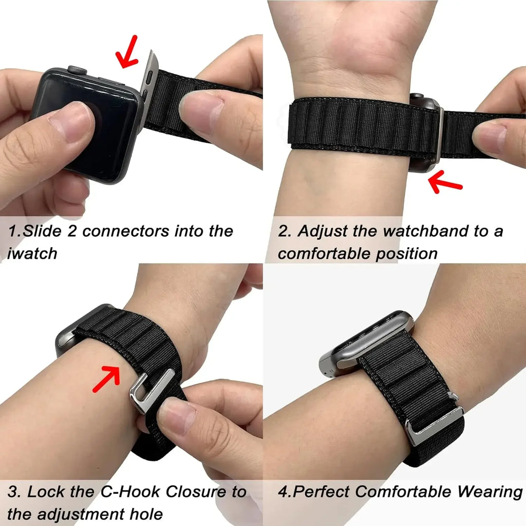 Alpine Loop Strap For Apple Watch Ultra 3 2 1 Band 49mm 11 10 9 8 7 45mm 41mm 42mm 46mm Nylon Bracelet iWatch 6 5 4 3 SE3 2 Belt