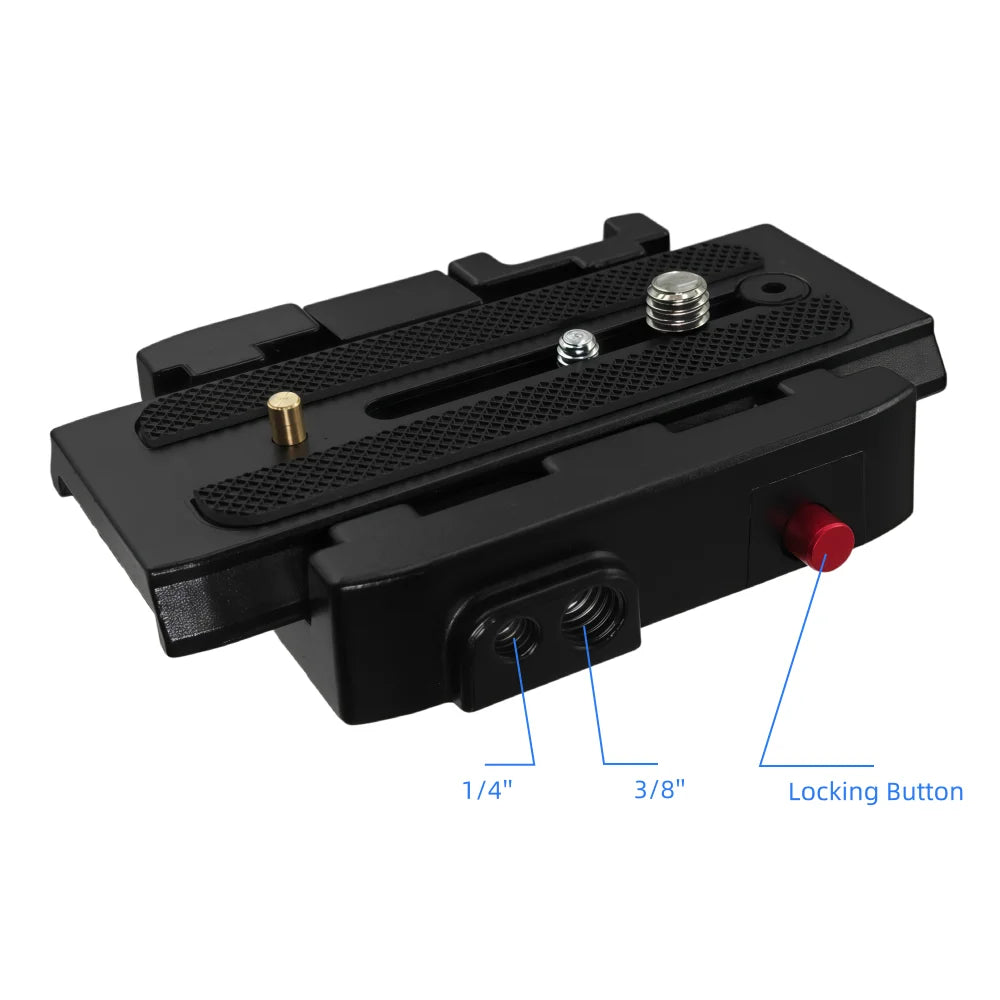 Quick Release Clamp Adapter For DSLR Camera Camcorder Tripod Monopod Aluminum Alloy Plate Connect Mount 1/4'' 3/8'' Screw Hole