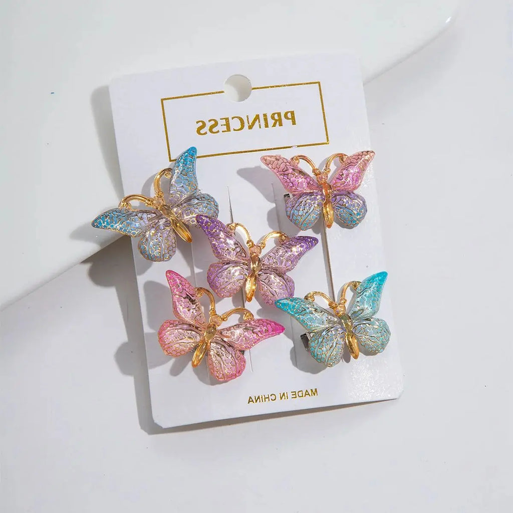 5PCS/20PCS Sweet Macarons Gradient Color Cute Butterfly Kids Hairpins Children Headwear Princess Barrette Girls Hair Accessories