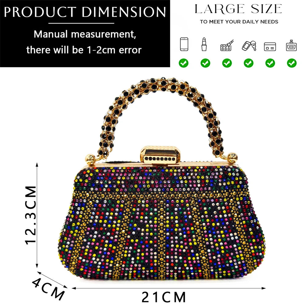 Venus Chan Black Hollow Design With Pointed Shoes And Fashion Three-Dimensional Bag Cozy Rhinestones Are Suitable For Parties