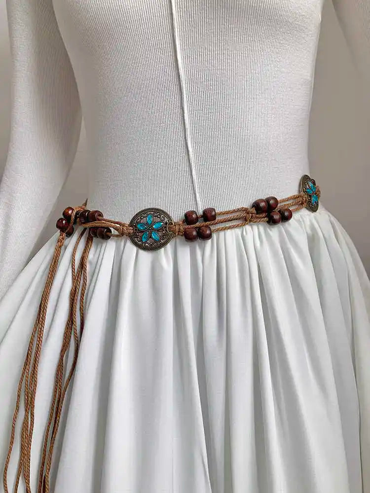 Women's Retro-Ethnic Style Waist Belt Summer New High-End Decorative Versatile Exclusive Crafted Cord