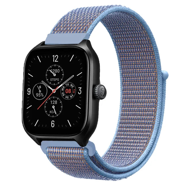 20mm 22mm Nylon Loop Strap for Amazfit GTR 47mm/GTR4 3 Pro/GTS 4 mini/3 Bracelet for Amazfit Balance 3 2/bip 5 6 Max/Stratos 2 3